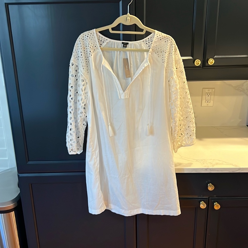 JCrew Brand New with tags, eyelet cover up tunic with tassels
